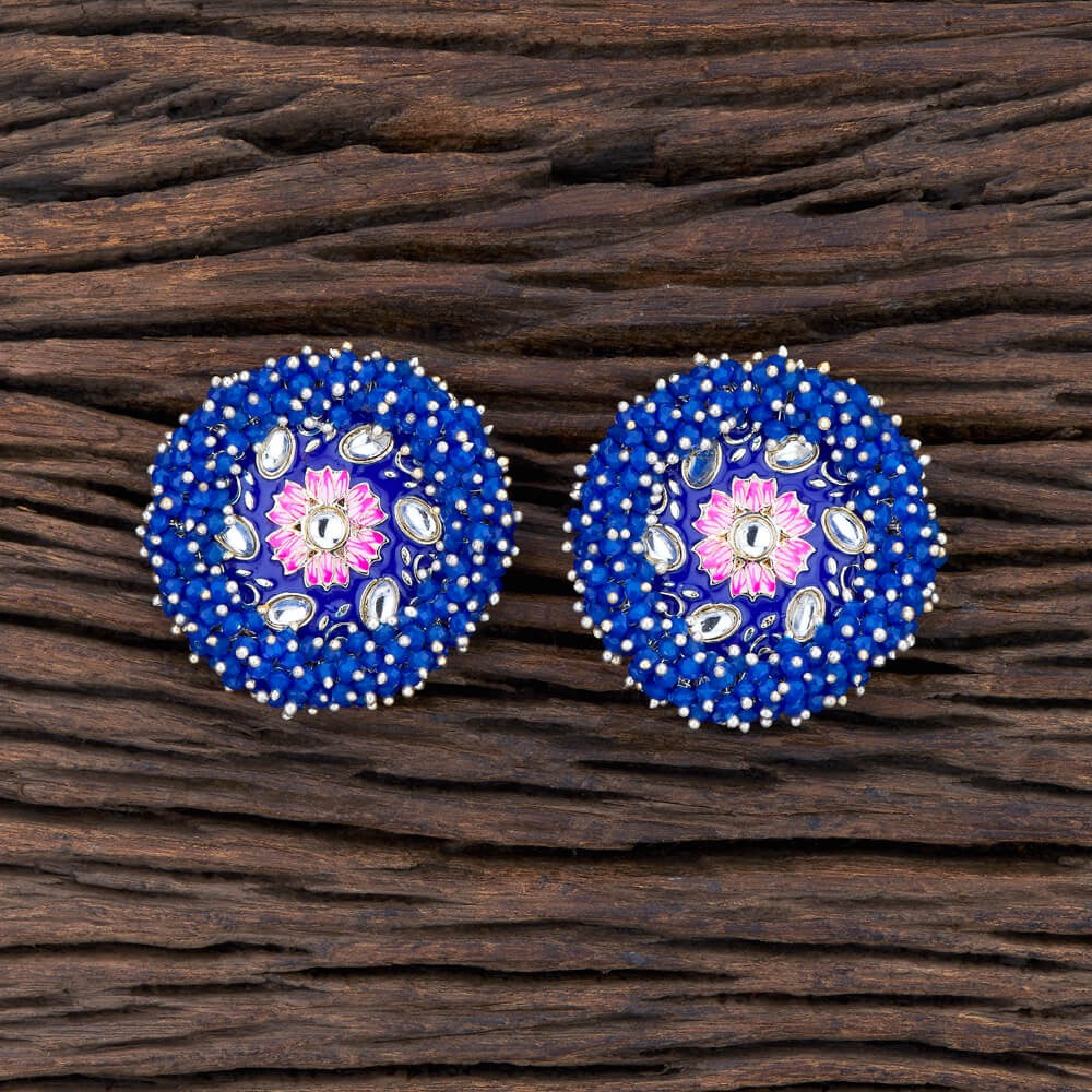 Lavish Giftz Gold Plated Indo Western Meenakari Stud Earrings