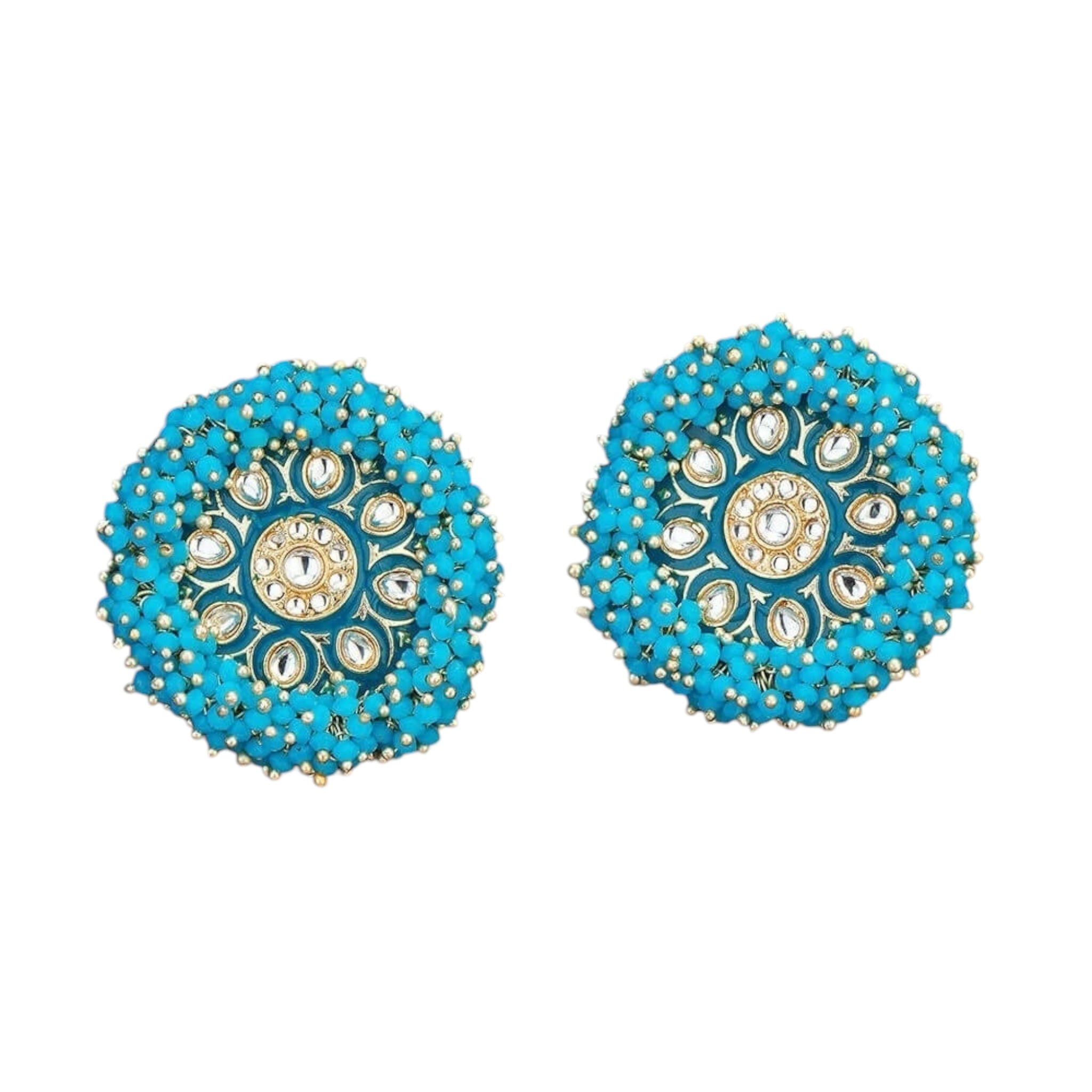 Lavish Giftz Gold Plated Indo Western Meenakari Stud Earrings