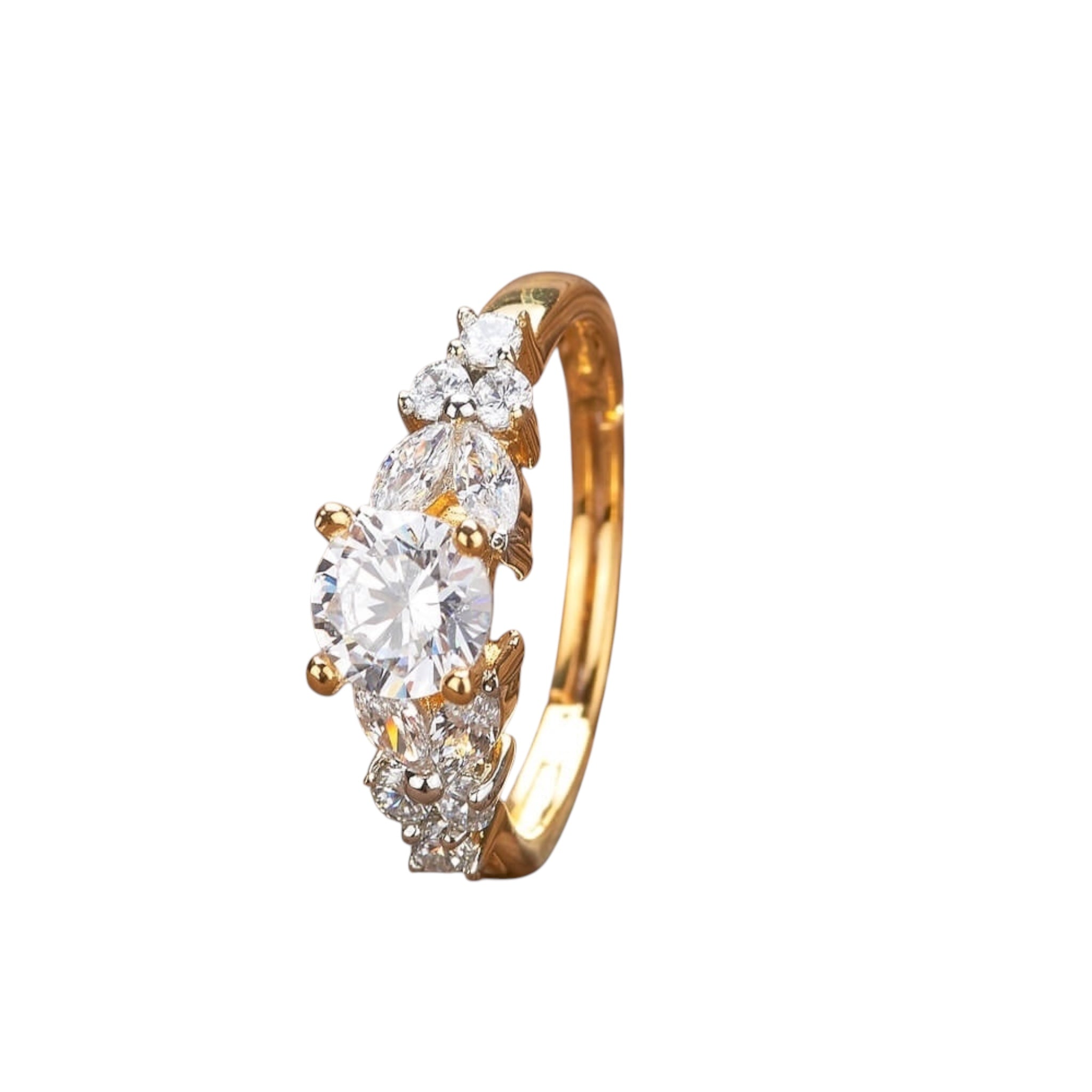 Lavish Giftz Siya Adjustable Ring with Rhodium 2-Tone Plating