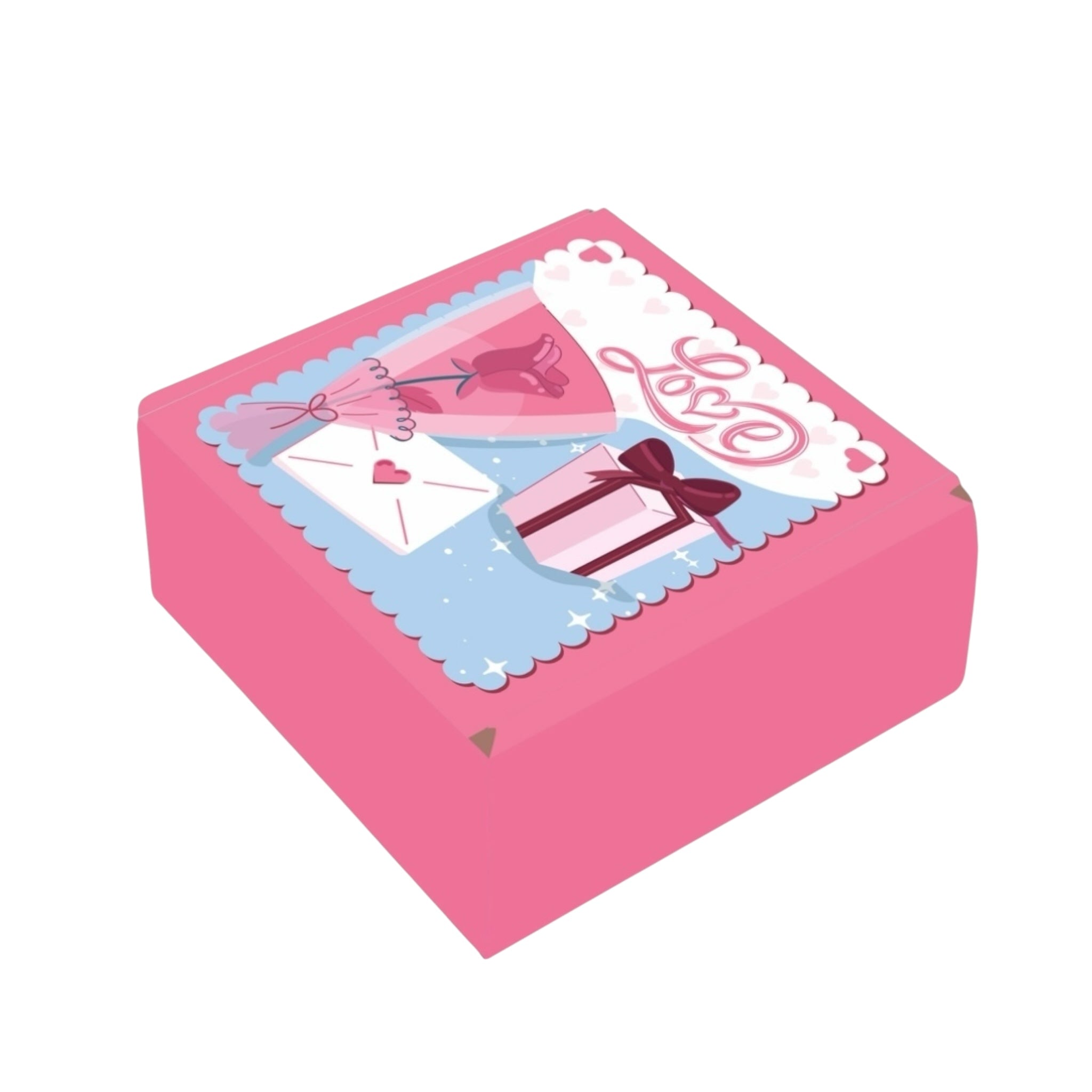 Lavish Giftz Designer Corrugated Hamper Box for Someone Special (4.5x4.5x2”) - Pink