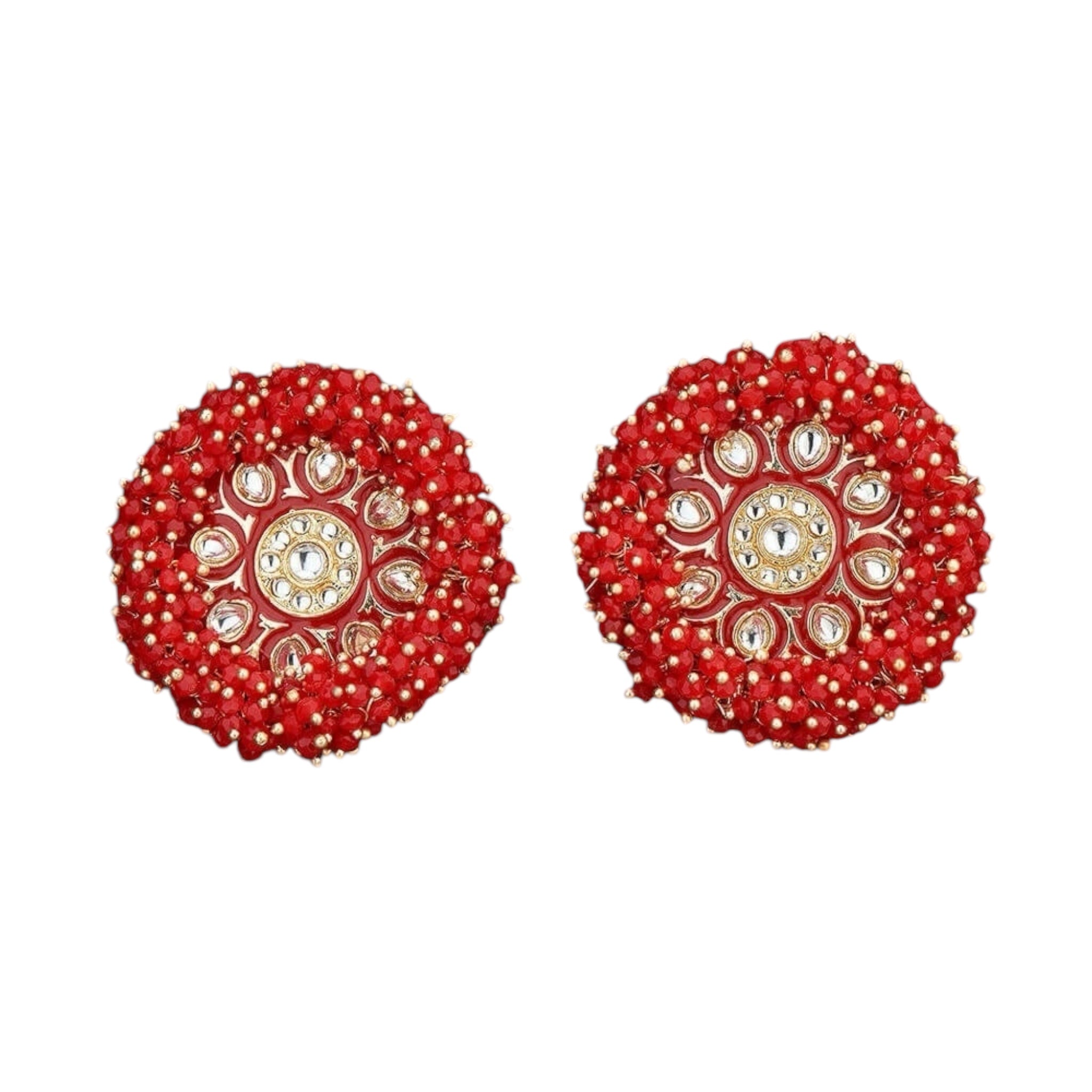 Lavish Giftz Gold Plated Indo Western Meenakari Stud Earrings