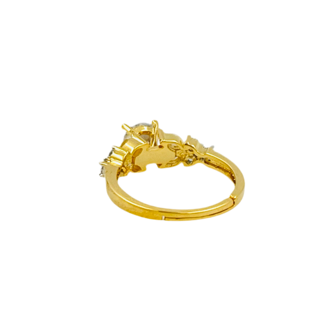 Lavish Giftz Siya Adjustable Ring with Rhodium 2-Tone Plating