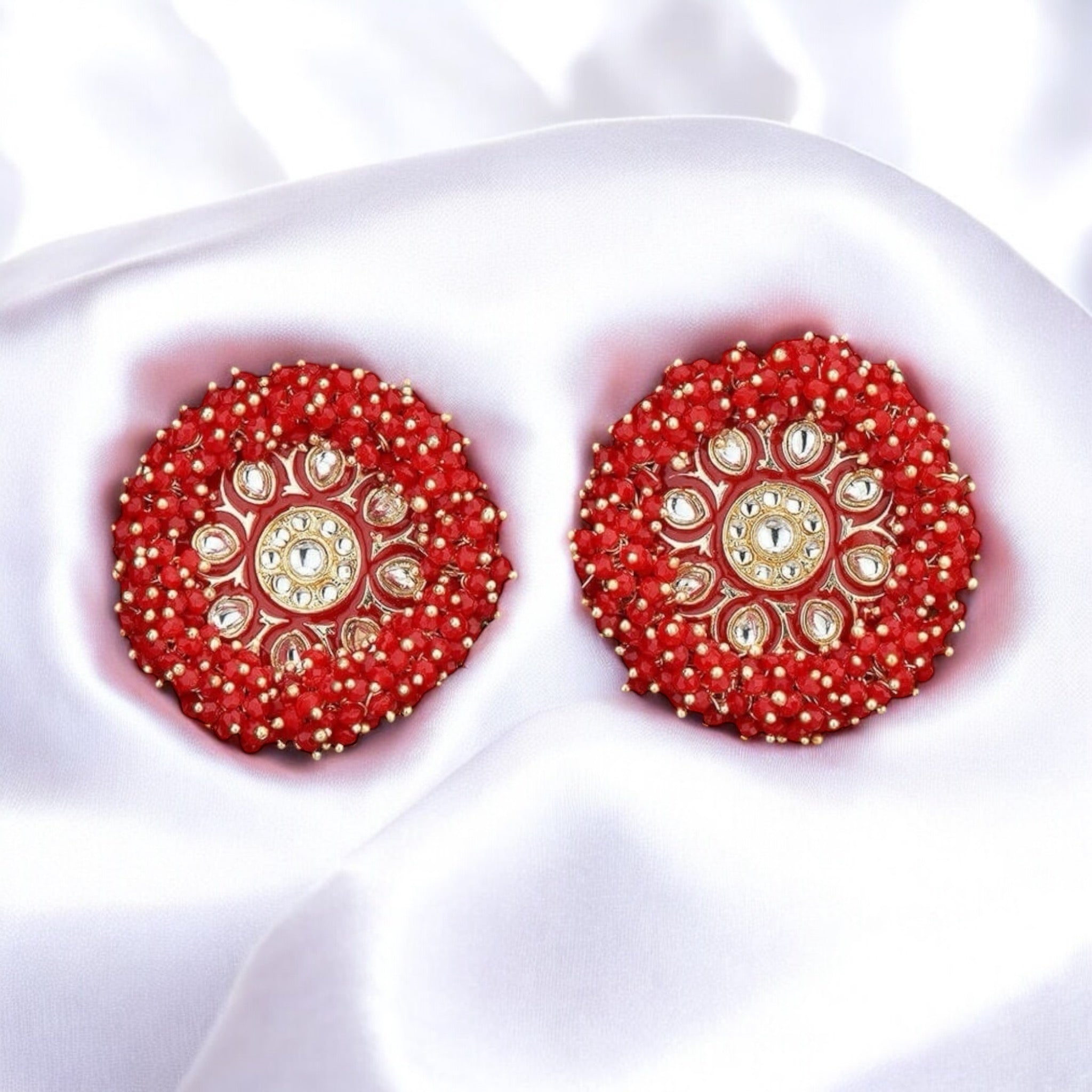 Lavish Giftz Gold Plated Indo Western Meenakari Stud Earrings