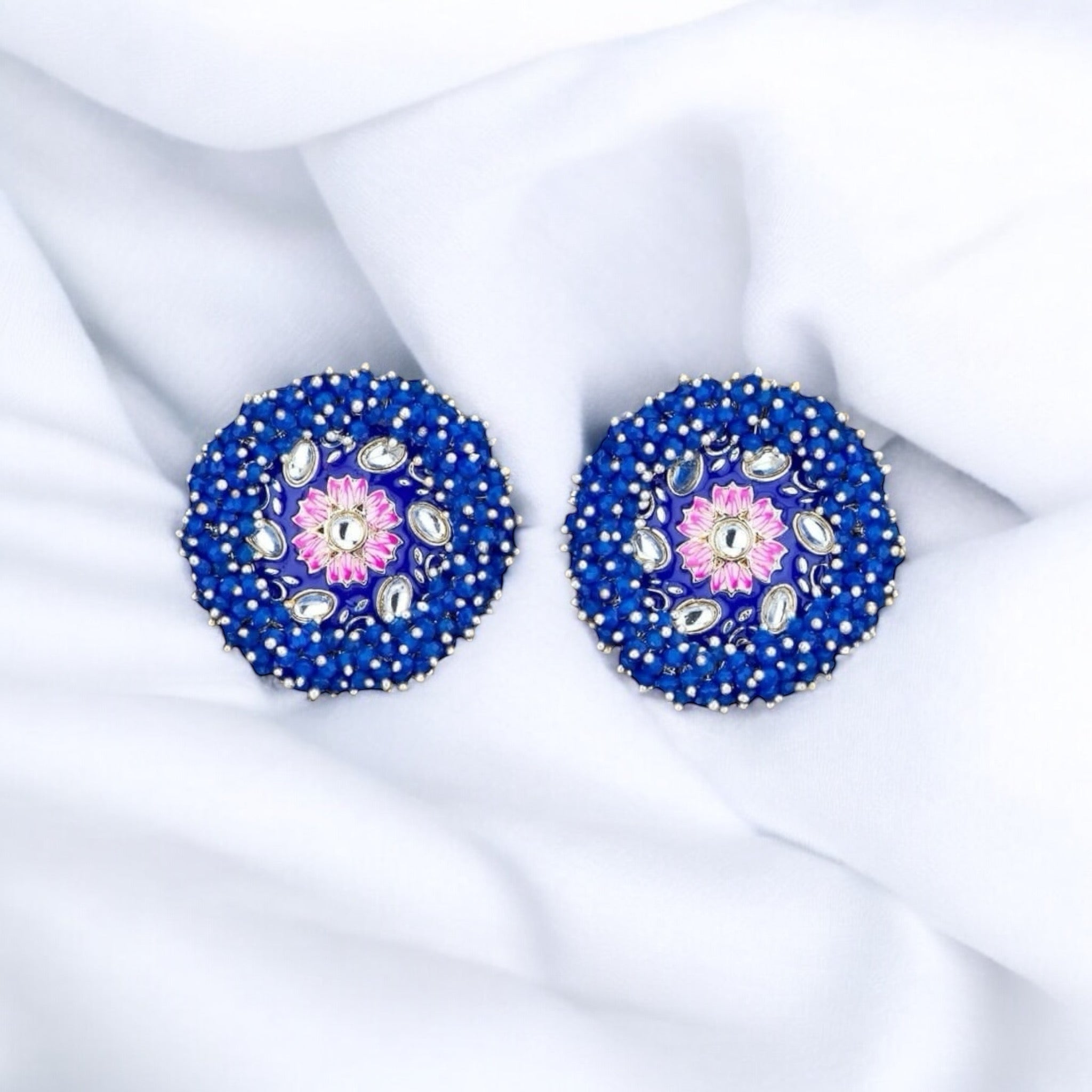 Lavish Giftz Gold Plated Indo Western Meenakari Stud Earrings