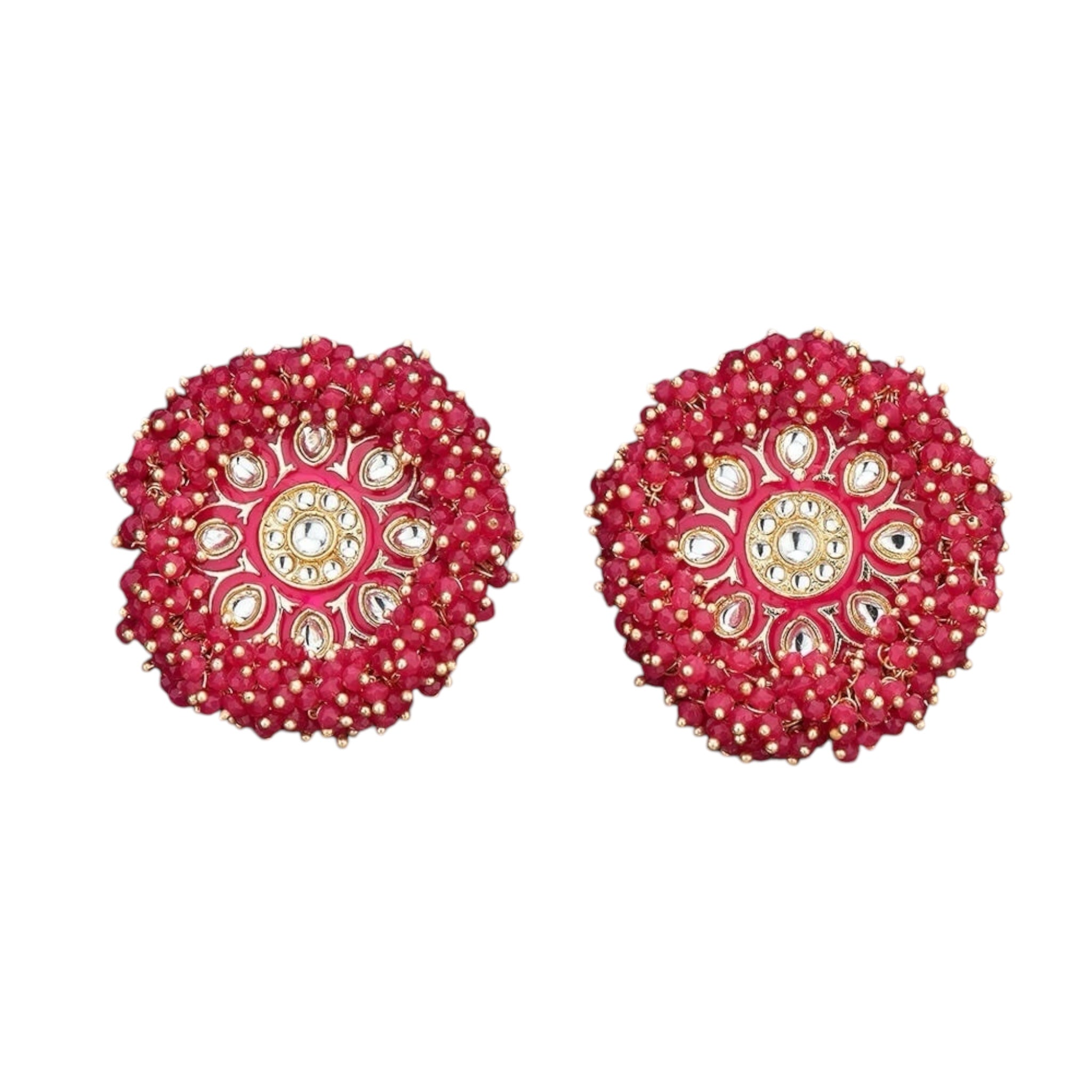 Lavish Giftz Gold Plated Indo Western Meenakari Stud Earrings