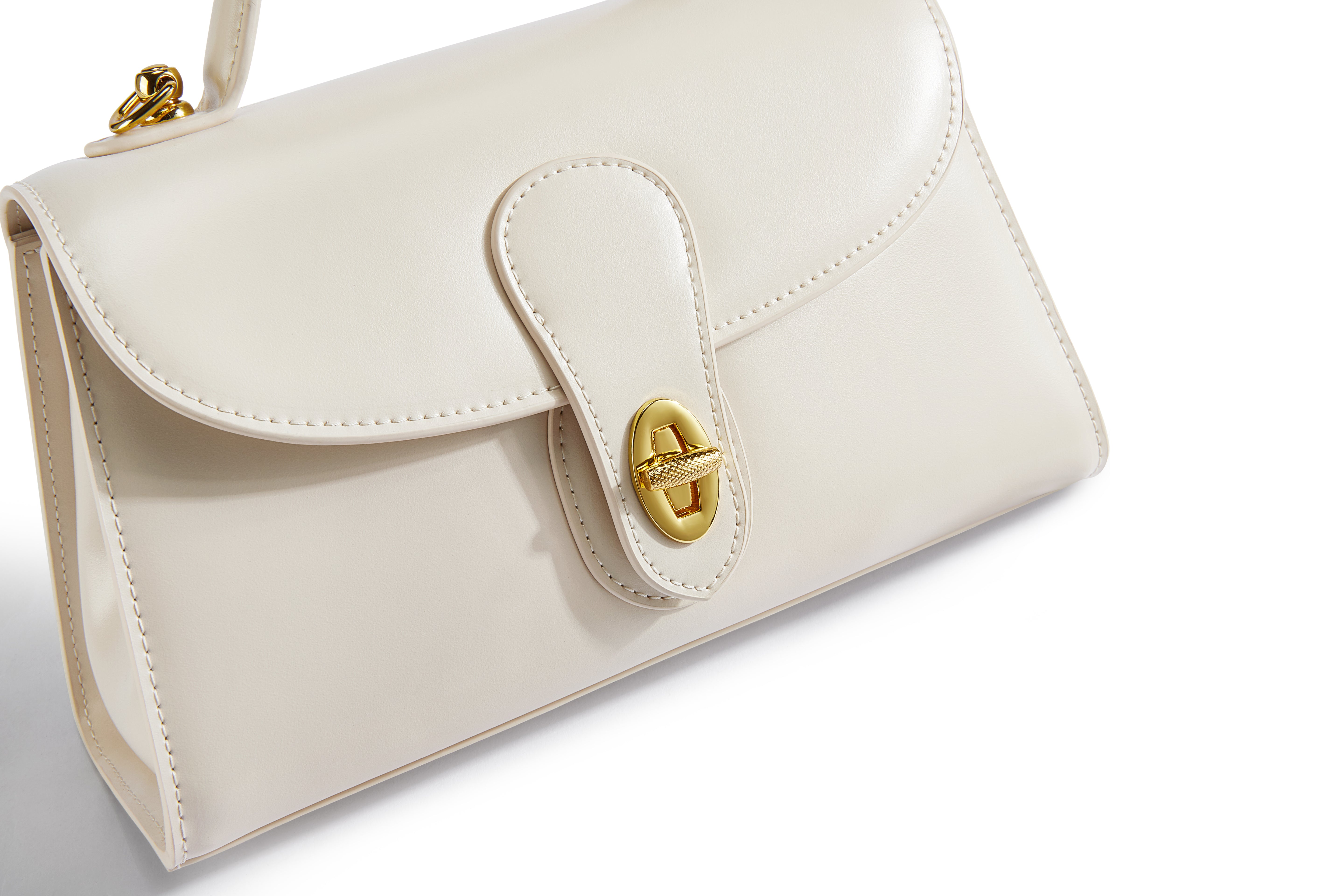 Lavish Giftz Pure Leather Lily White Luxe Handbag