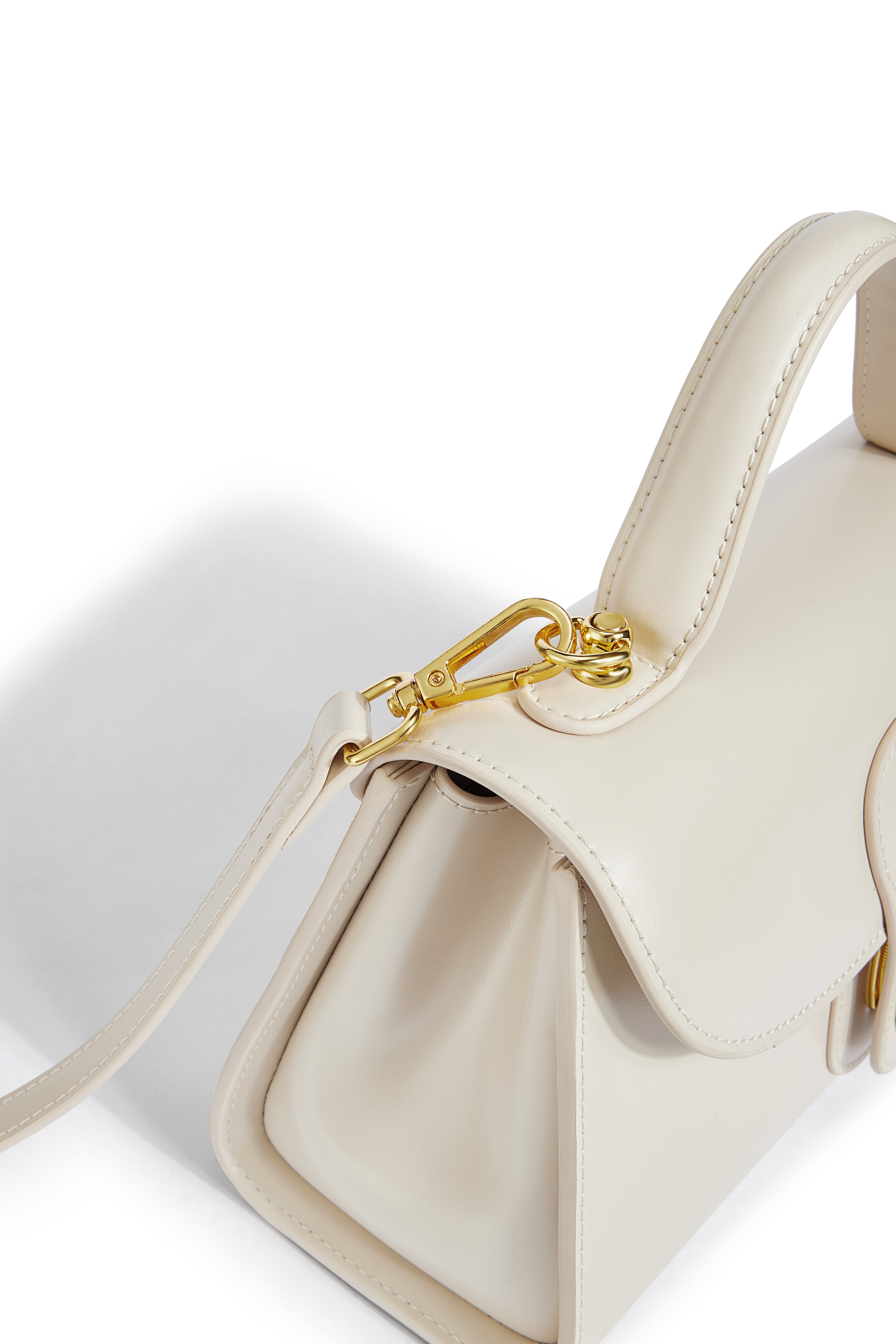 Lavish Giftz Pure Leather Lily White Luxe Handbag