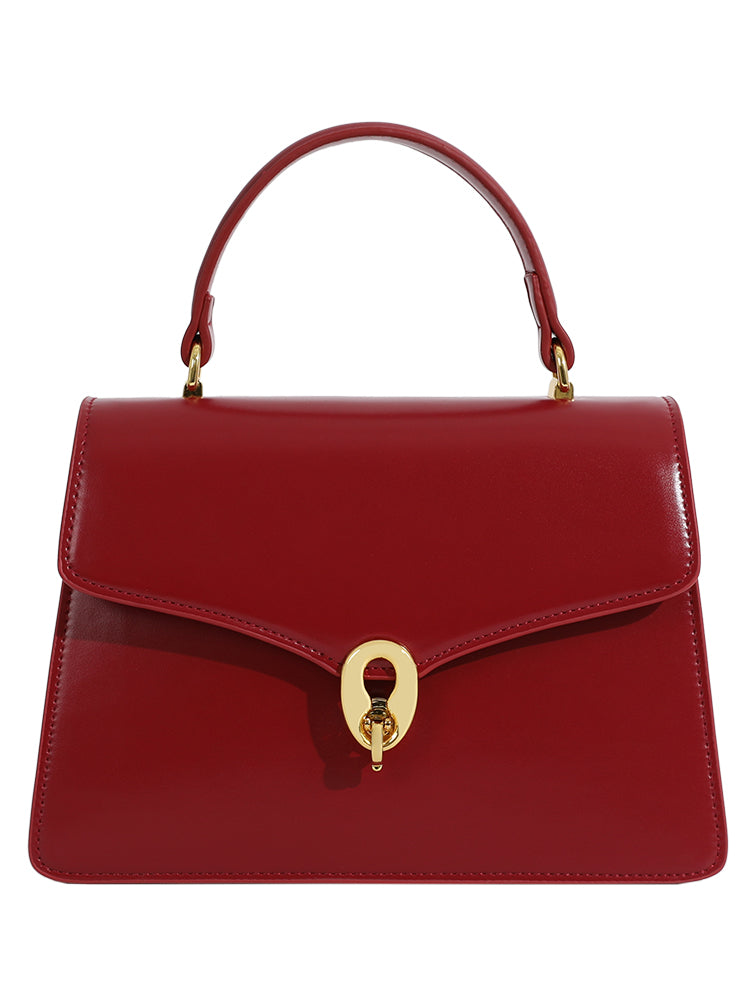 The Ultra Feminine Top-Handle Red Satchel Bag