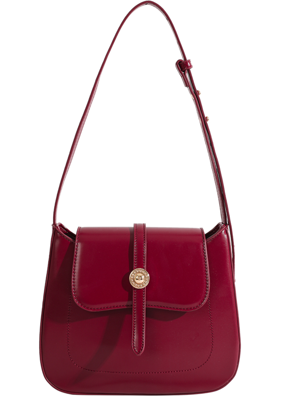 Women Deep Red Classic Shoulder Bag