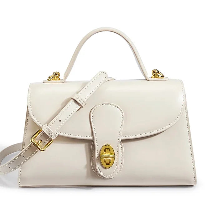 Lily White Luxe Pure Leather Handbag