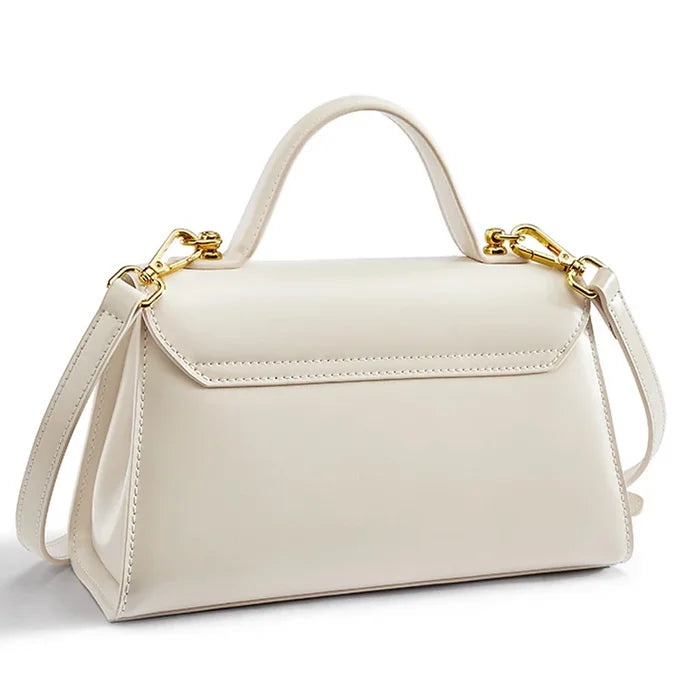 Lavish Giftz Pure Leather Lily White Luxe Handbag