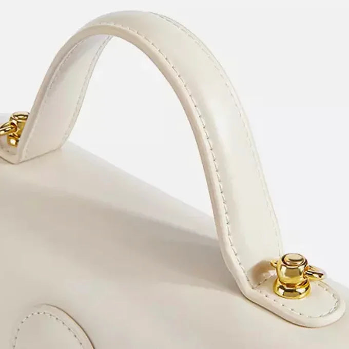 Lavish Giftz Pure Leather Lily White Luxe Handbag