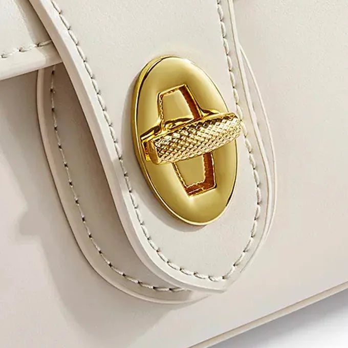 Lavish Giftz Pure Leather Lily White Luxe Handbag