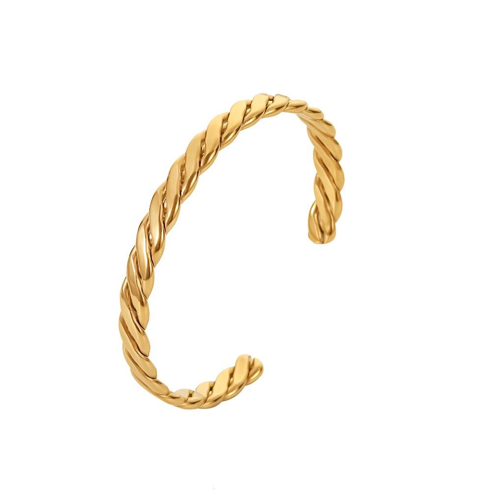 Lavish Giftz Mira Twisted Wide Open Bangle