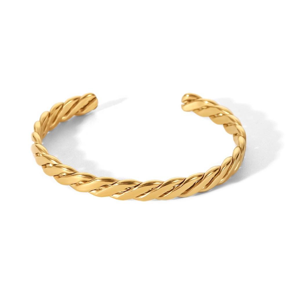 Lavish Giftz Mira Twisted Wide Open Bangle